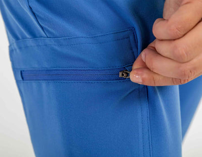 Women's SAYA Jogger Scrub Pant, Royal Blue Pants featuring side pocket with zipper closure#colour_royal-blue