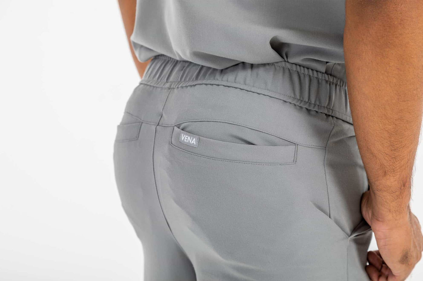 VEMen's DEX Jogger Scrub Pant Grey Pants, Featuring side pocket of  the scrub pants#colour_grey