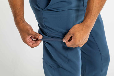 Men's DEX Jogger Scrub Pant,Navy Blue Pants, Featuring hip pocket with zipper closure#colour_navy-blue