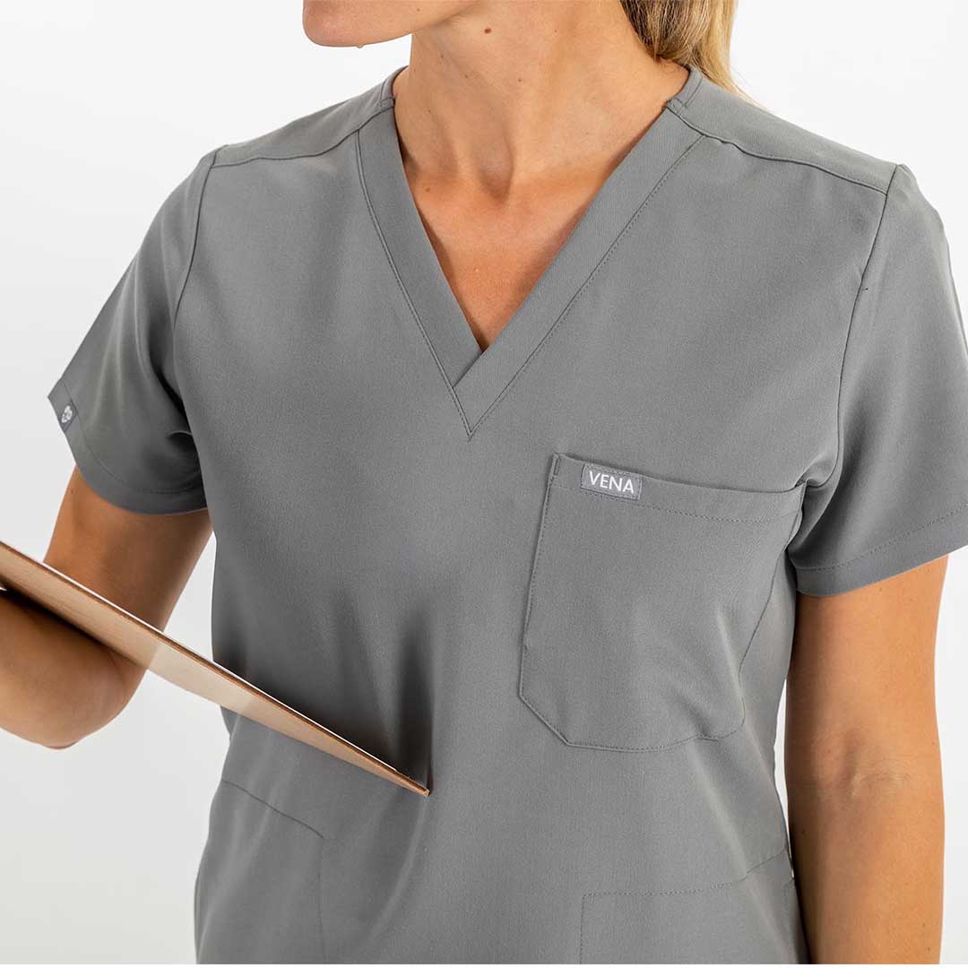 Women's ATRIUM Scrub Top, featuring scrub top #colour_grey