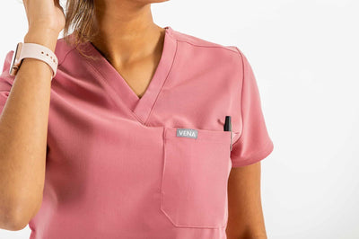 Women's ATRIUM Scrub Top, Featuring scrub shirt#colour_rose